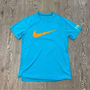 Nike Short Sleeve Tee Turquoise with Orange Swoosh